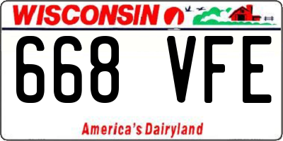WI license plate 668VFE