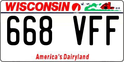 WI license plate 668VFF