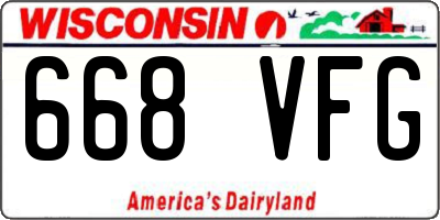 WI license plate 668VFG