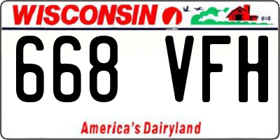 WI license plate 668VFH