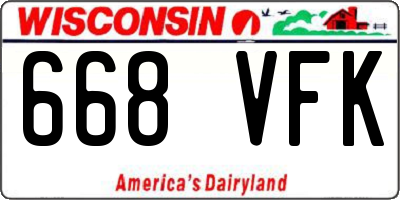 WI license plate 668VFK