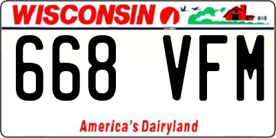 WI license plate 668VFM