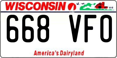 WI license plate 668VFO