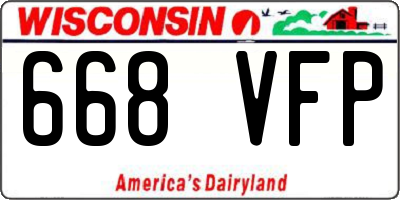 WI license plate 668VFP