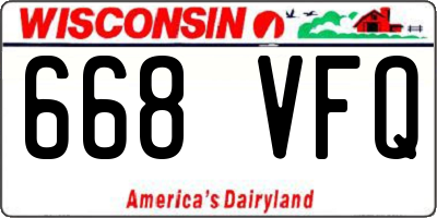 WI license plate 668VFQ