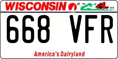 WI license plate 668VFR