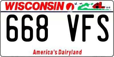 WI license plate 668VFS