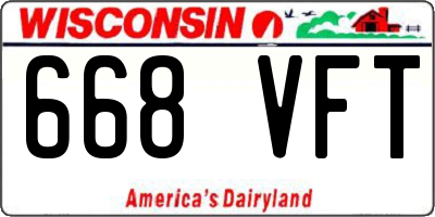 WI license plate 668VFT