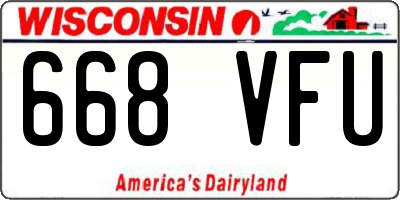 WI license plate 668VFU