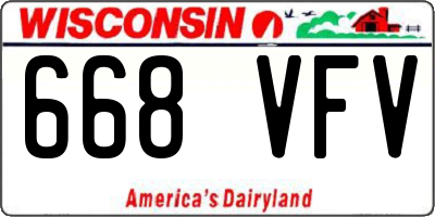WI license plate 668VFV