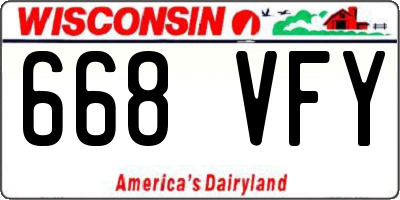 WI license plate 668VFY