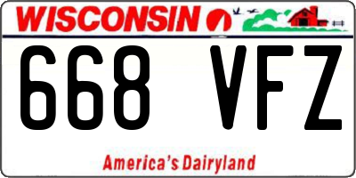 WI license plate 668VFZ