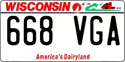 WI license plate 668VGA