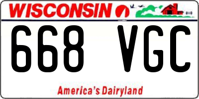 WI license plate 668VGC