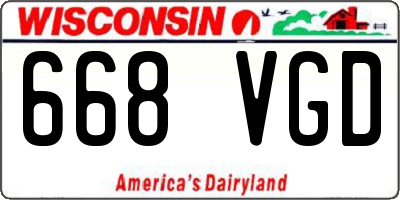 WI license plate 668VGD