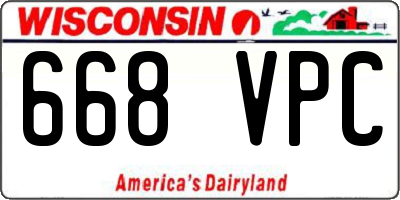 WI license plate 668VPC