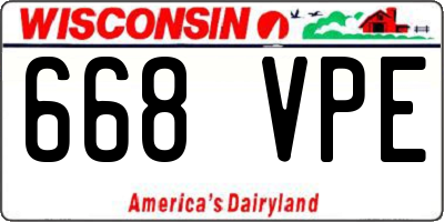 WI license plate 668VPE