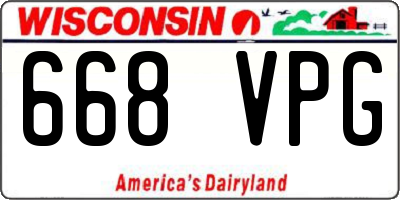 WI license plate 668VPG