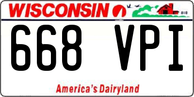 WI license plate 668VPI