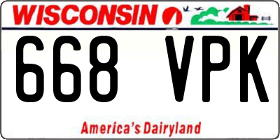 WI license plate 668VPK