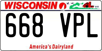 WI license plate 668VPL