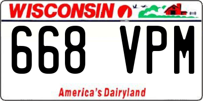 WI license plate 668VPM