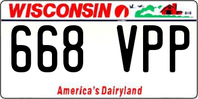 WI license plate 668VPP
