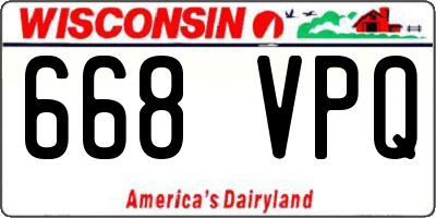 WI license plate 668VPQ
