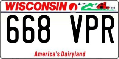 WI license plate 668VPR