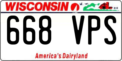 WI license plate 668VPS