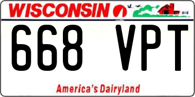 WI license plate 668VPT