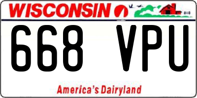 WI license plate 668VPU