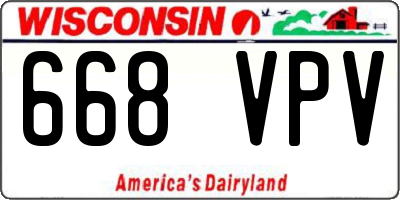 WI license plate 668VPV