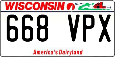 WI license plate 668VPX