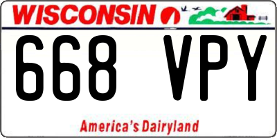 WI license plate 668VPY
