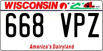 WI license plate 668VPZ