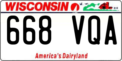 WI license plate 668VQA
