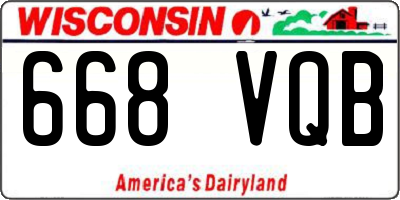 WI license plate 668VQB