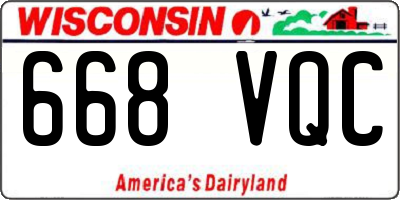 WI license plate 668VQC