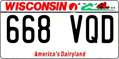 WI license plate 668VQD