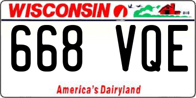 WI license plate 668VQE