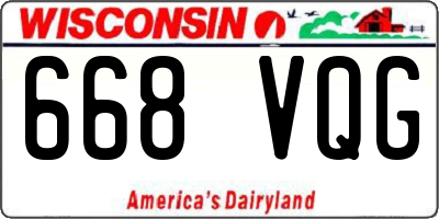 WI license plate 668VQG