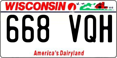 WI license plate 668VQH