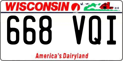 WI license plate 668VQI