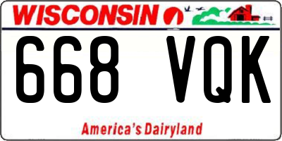 WI license plate 668VQK