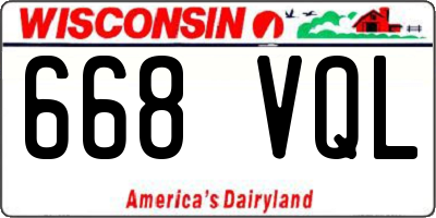 WI license plate 668VQL