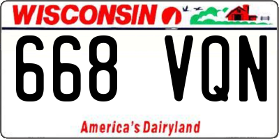 WI license plate 668VQN