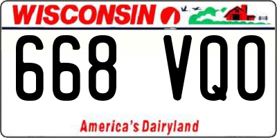 WI license plate 668VQO