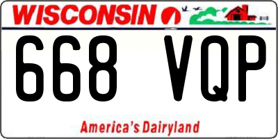 WI license plate 668VQP