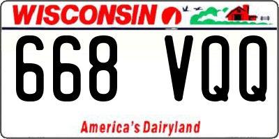 WI license plate 668VQQ